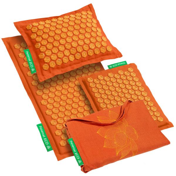 Pranamat ECO Set (Mat + Kussen + Mini + Grote Tas) Oranje & Oranje