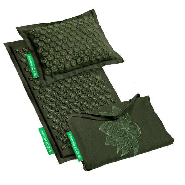 Pranamat ECO Set (Mat + Kussen + Grote Tas) Legergroen