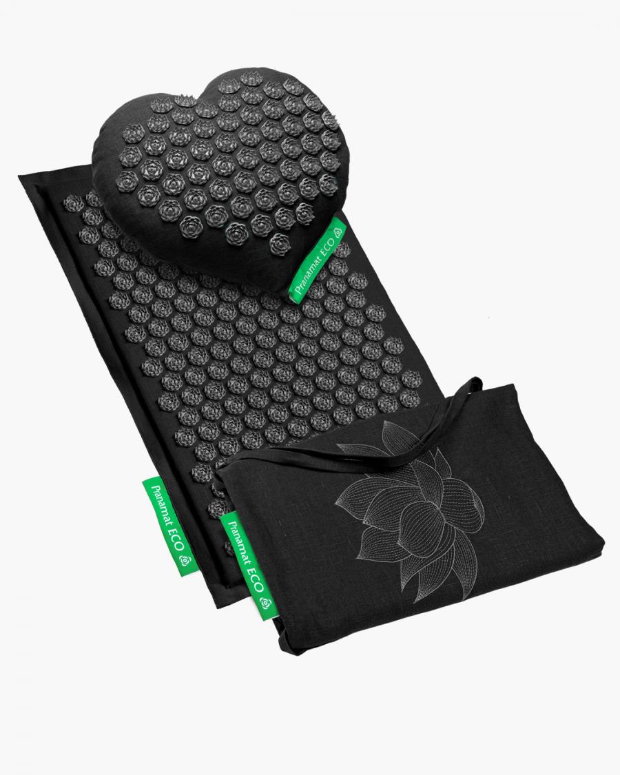 Pranamat ECO Mat + Hart + Grote Tas Zwarte Editie